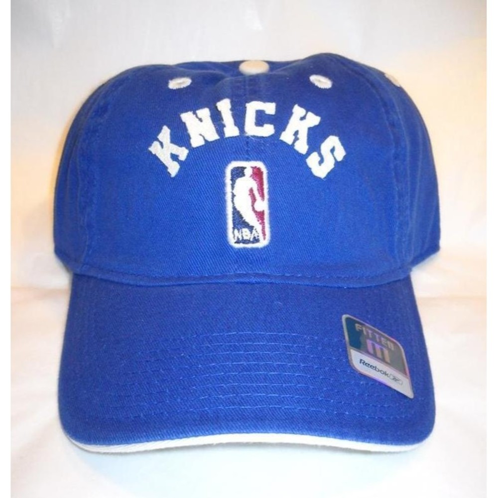 New York KNICKS Hat Cap REEBOK Fitted Blue NBA Officially Licensed Basketball